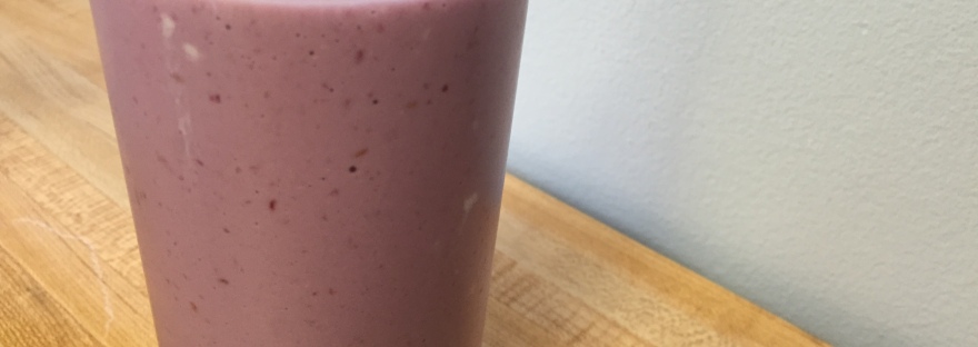 boozy vegan coconut raspberry shake